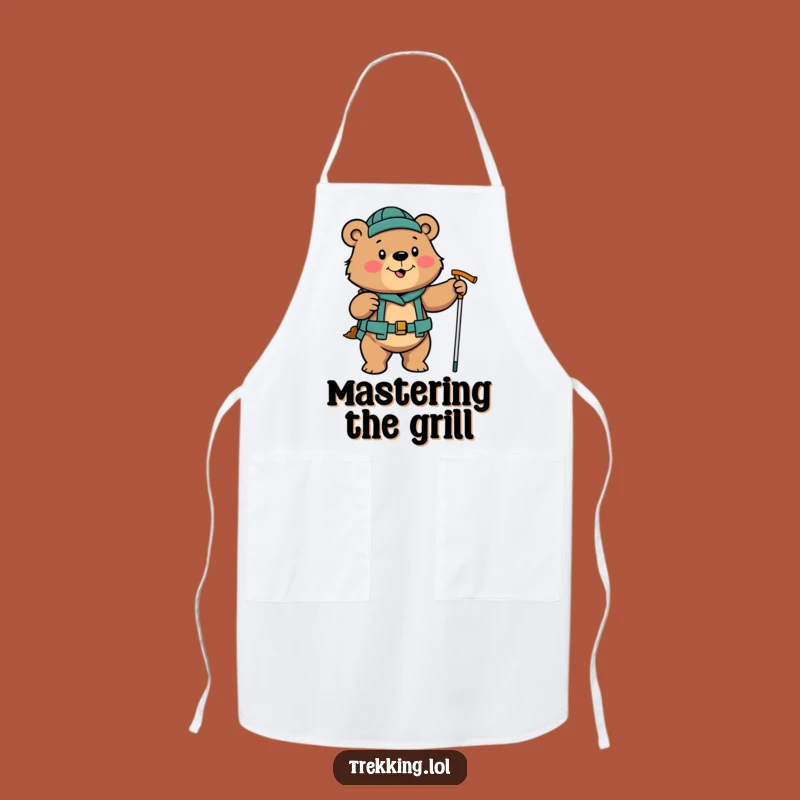 Funny Determined Bear Hiking Apron: Chef's Poles Gift