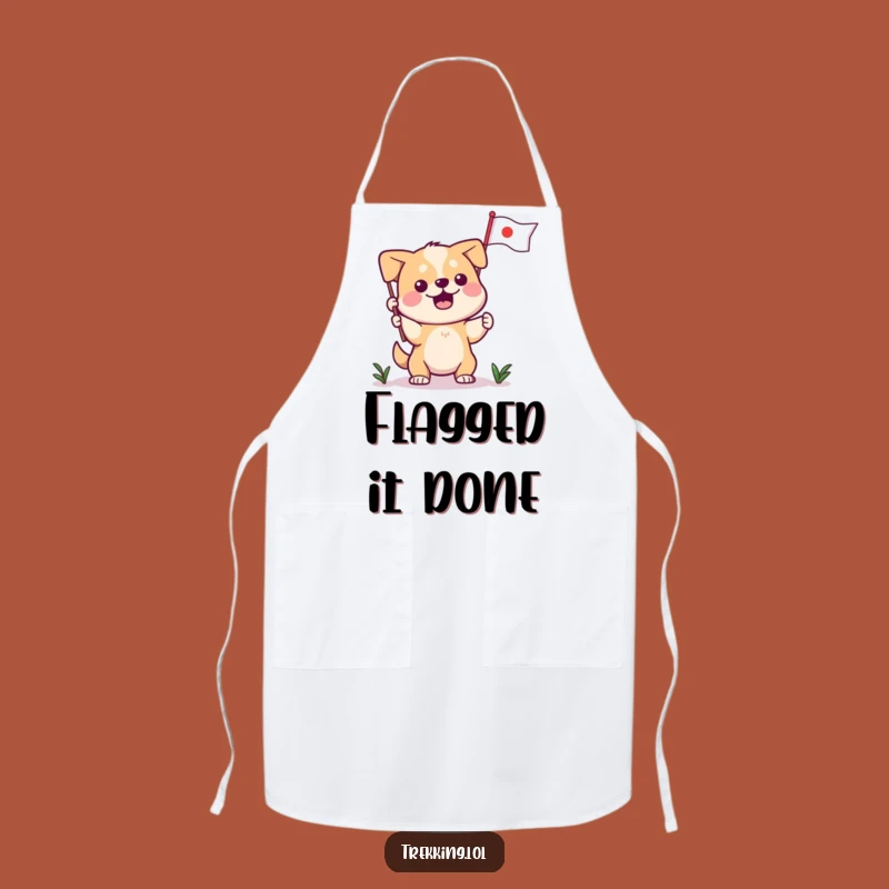 Funny Dog Planting Flag Apron: Cook with Confidence and Canine Humor