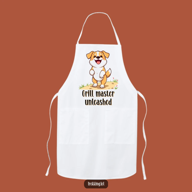 Funny Dog Trail Apron: Chef Pup's Wagging Tail Kitchen Fun, Practical Funny Gift for Cooks