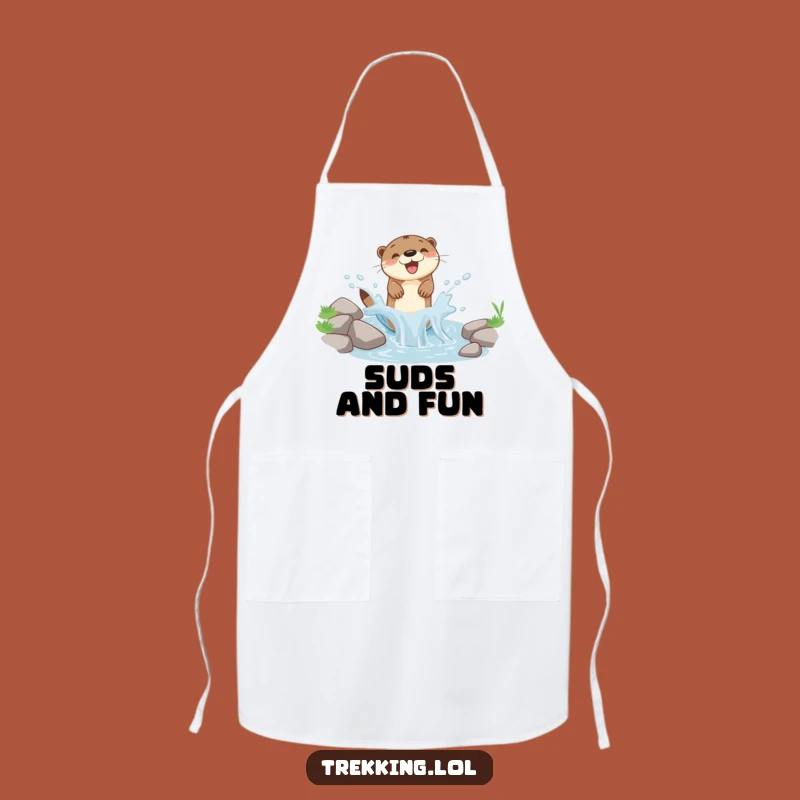 Funny Otter Splash Apron: Durable Kitchen Wear, Hilarious Funny Gift for Aspiring Chefs