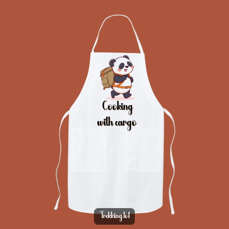 Funny Panda Apron: Chef Panda Carries Backpack, Perfect Kitchen Adventure Gift