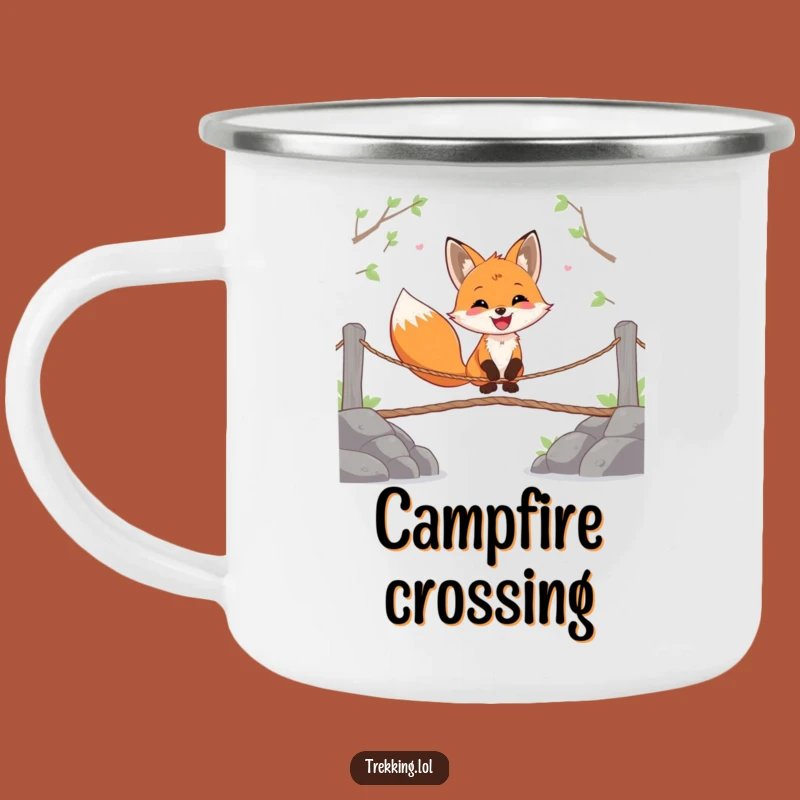 Funny Fox Camping Mug: Happy Crossing Fuel