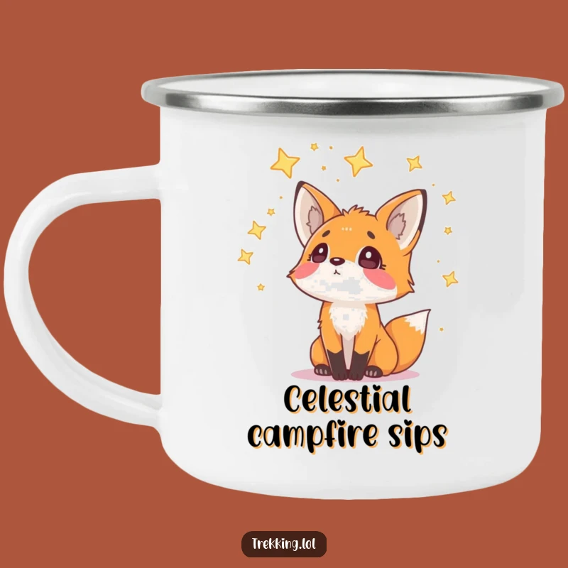 Funny Fox Starry Wonder Camping Mug: Durable and Curious Drinkware for Nights