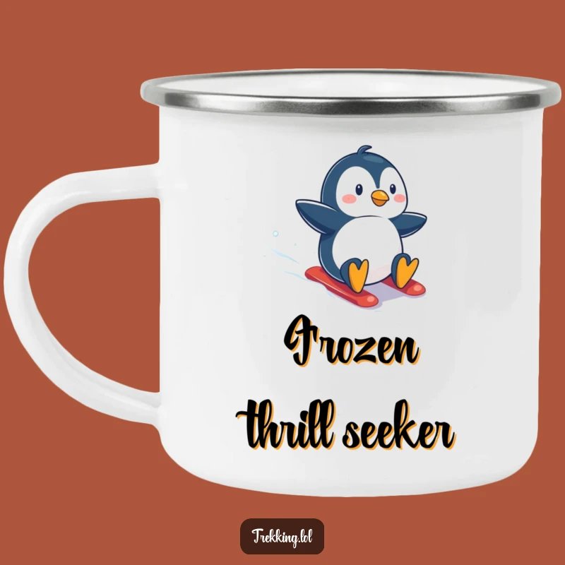 Funny Penguin Snowboarding Camping Mug: Adventure Fuel for Hilarious Outdoor Escapades