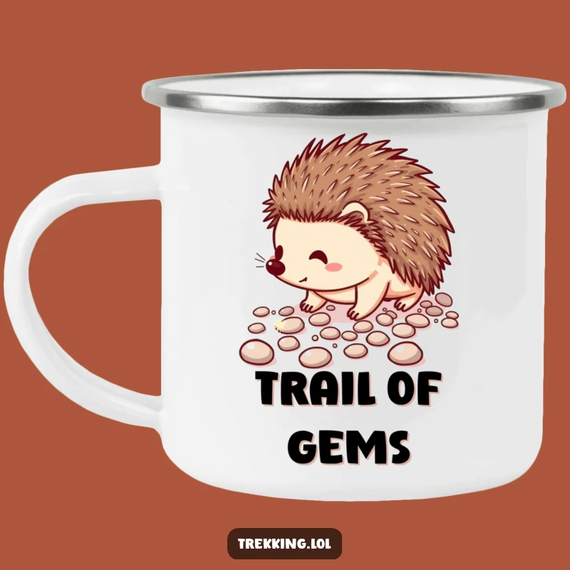Funny Hedgehog Path Camping Mug: Rugged Sparkle Drinkware, Perfect Funny Gift for Hikers