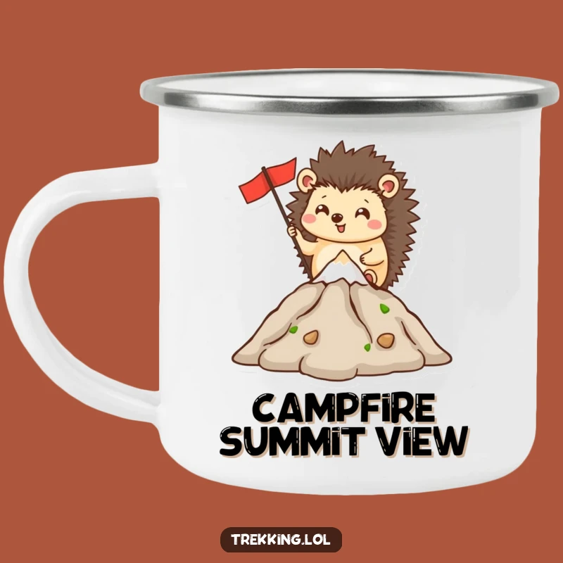 Funny Hedgehog Summit Camping Mug - Adventure Fuel for Peaks!