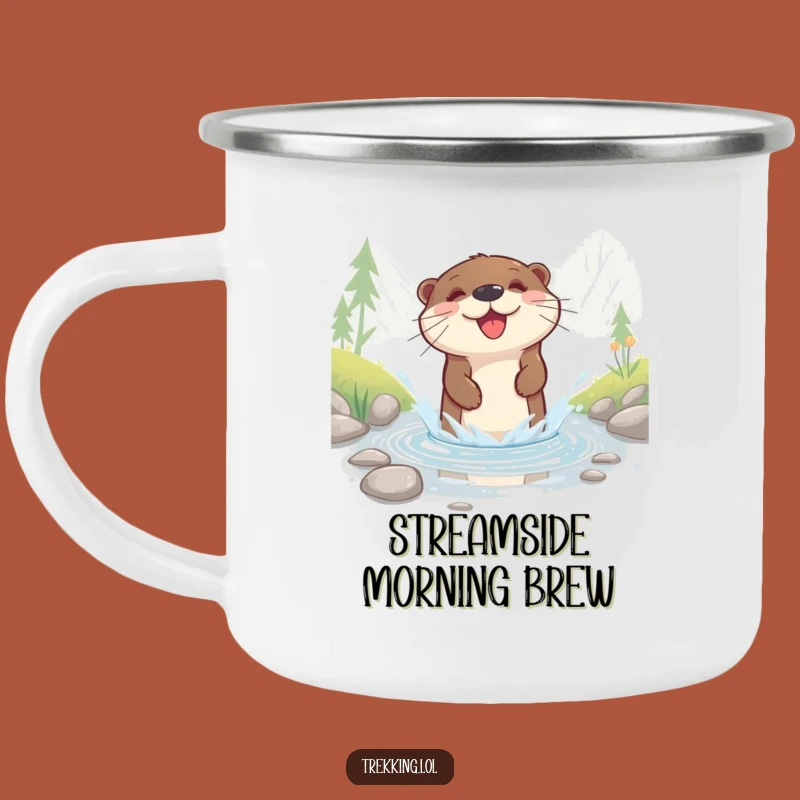 Funny Otter Splash Camping Mug: Rugged Fun for Nature Lovers - A Refreshing Funny Gift!