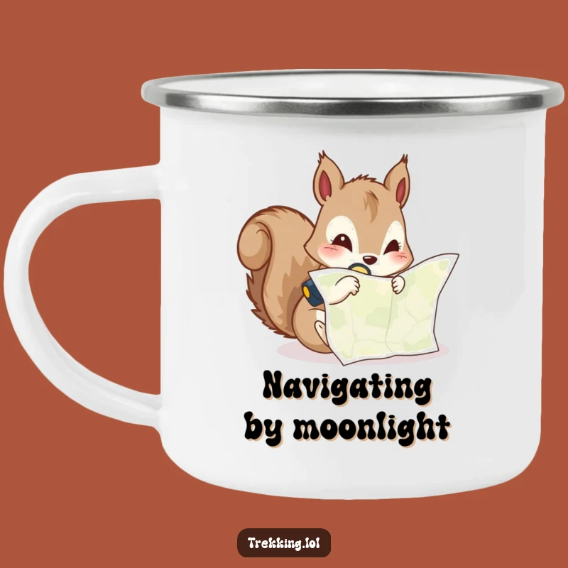 Funny Squirrel Explorer Mug: Curious Navigator's Camp Map, Hilarious Outdoor Gift