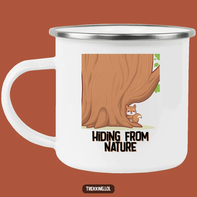 Funny Squirrel Campfire Mug: Shy Woodland Companion for Outdoor Adventures