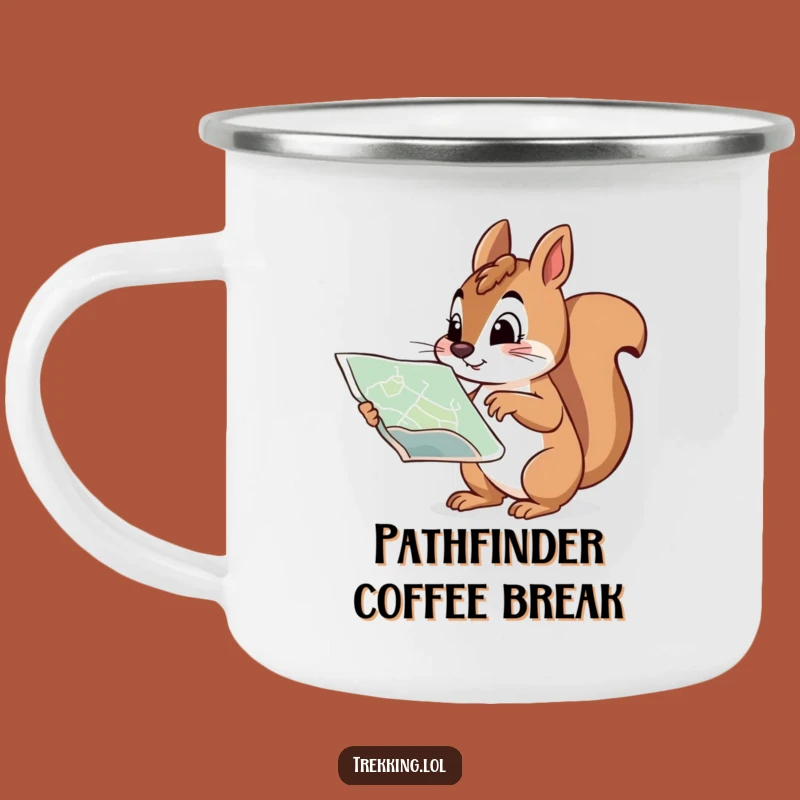 Funny Squirrel Trailblazer Mug: Determined Squirrel with Map, Rugged Funny Gift