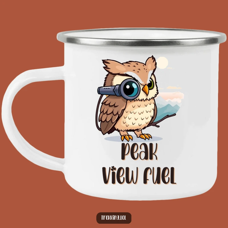 Funny Owl Binoculars Camping Mug - Scope Out Adventure!