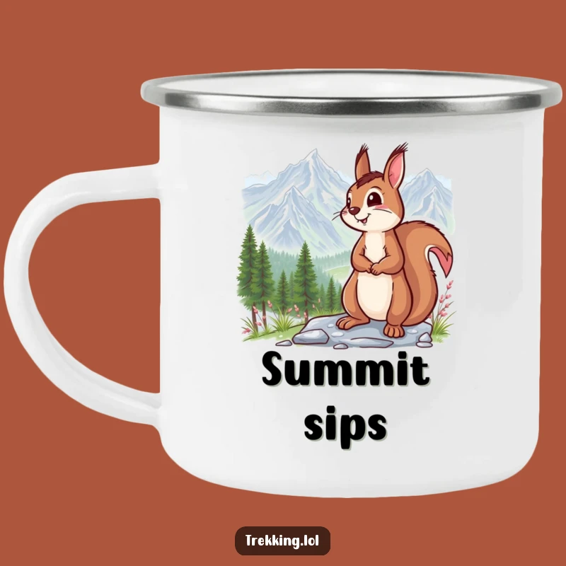 Funny Squirrel Mountain Vista Camping Mug: Hilarious Outdoor Adventure Drinkware