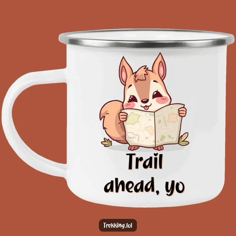 Funny Squirrel Map Camping Mug: Adventure Fuel for Your Humorous Outdoor Trips Gift