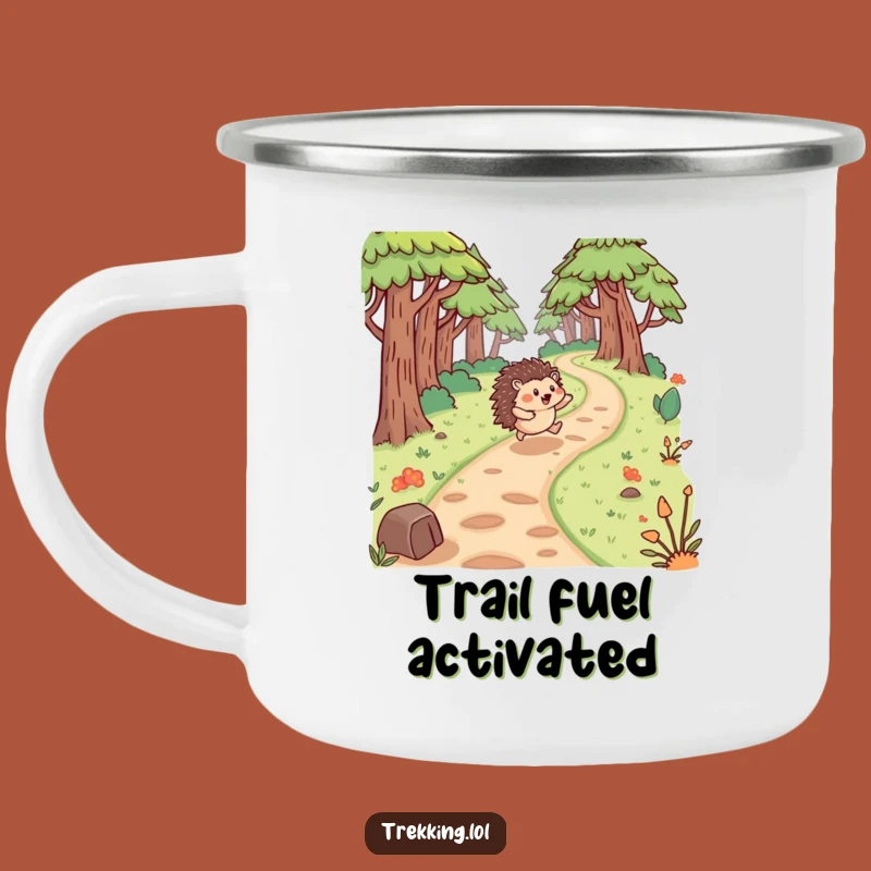 Funny Hedgehog Forest Camping Mug: Exuberant Trail Companion Gift