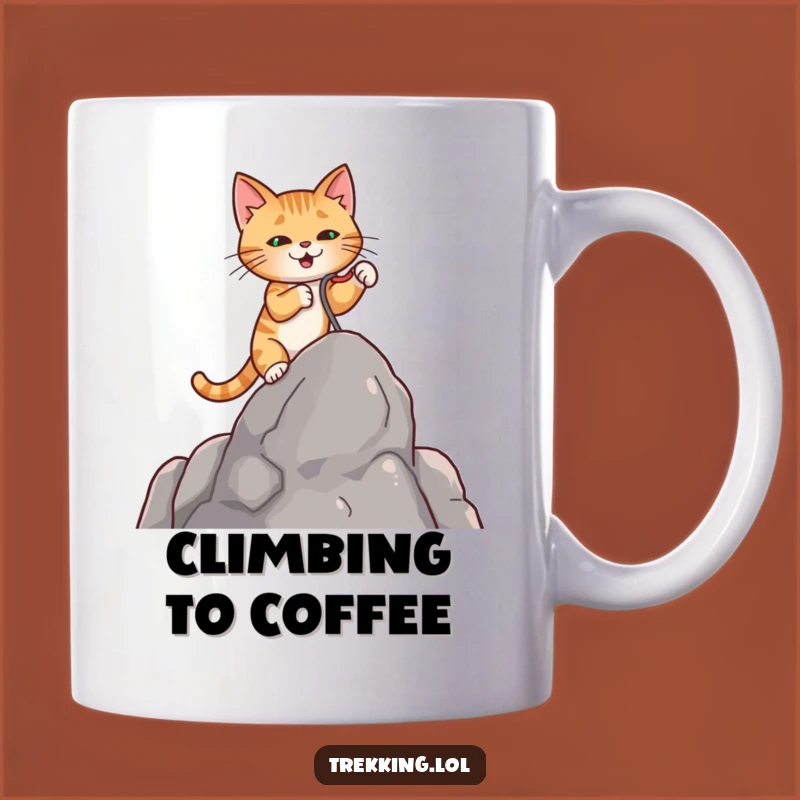 Funny Cat Grappling Hook Mug: Adventurous Feline, Perfect Funny Gift for Determined Pet Owners
