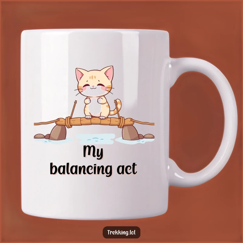 Funny Giggling Cat Rope Bridge Mug - A Hilarious Gift for Cat Lovers!