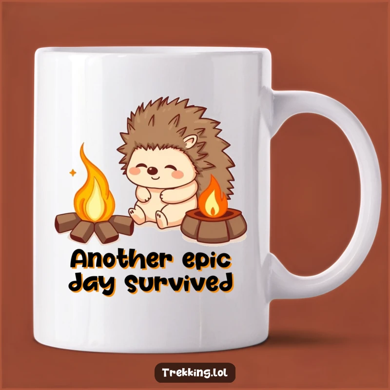 Funny Hedgehog Campfire Mug - Relaxing Forest Friend Gift