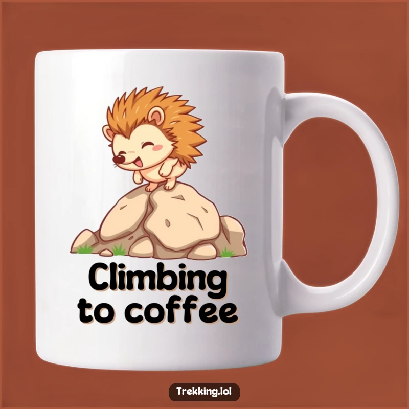 Funny Hedgehog Rocky Climb Mug: Motivational Fun Funny Gift for Climbers