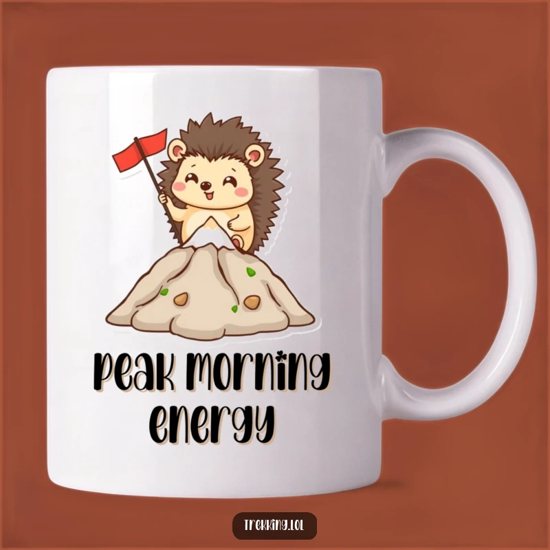 Funny Hedgehog Summit Mug - Celebrating Tiny Triumphs Hilariously!
