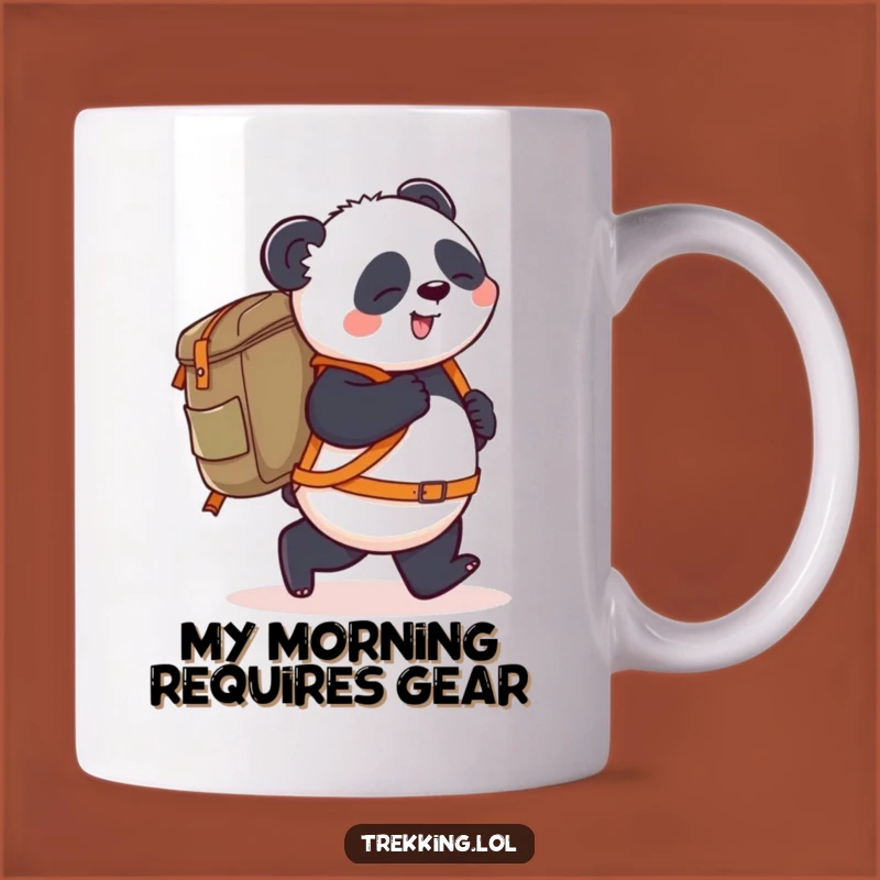 Funny Panda Backpack Mug: Playful Panda Stumbling, Hilarious Travel Gift