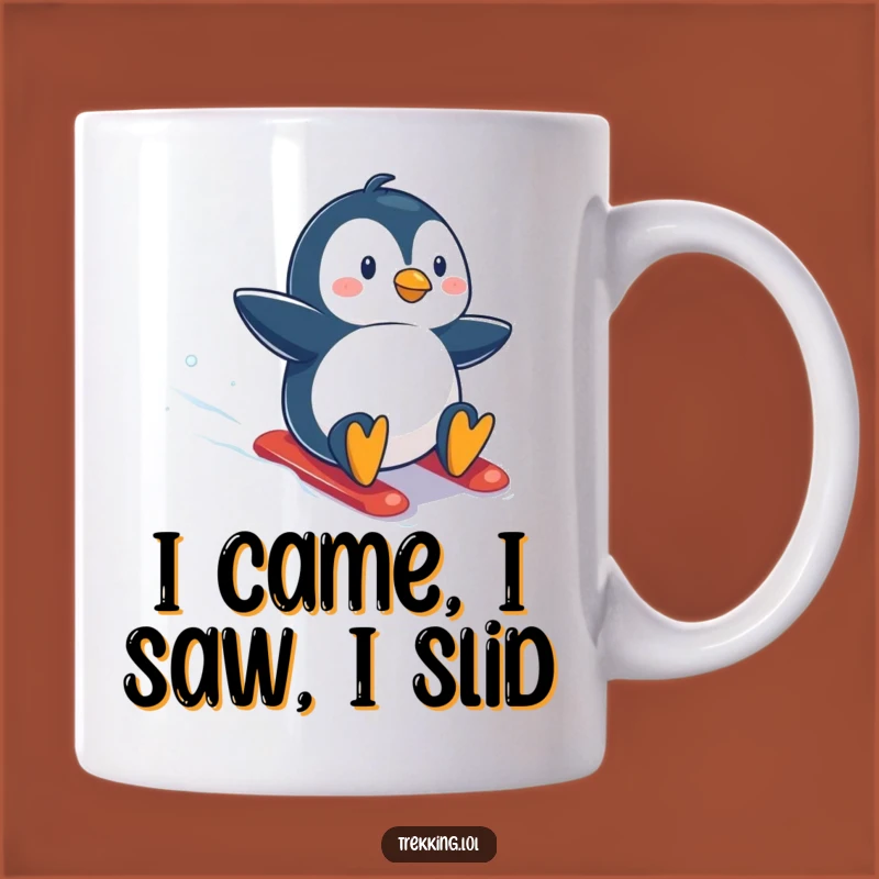 Funny Penguin Snowboarding Mug: A Hilarious Snowy Adventure Gift for Penguin Lovers