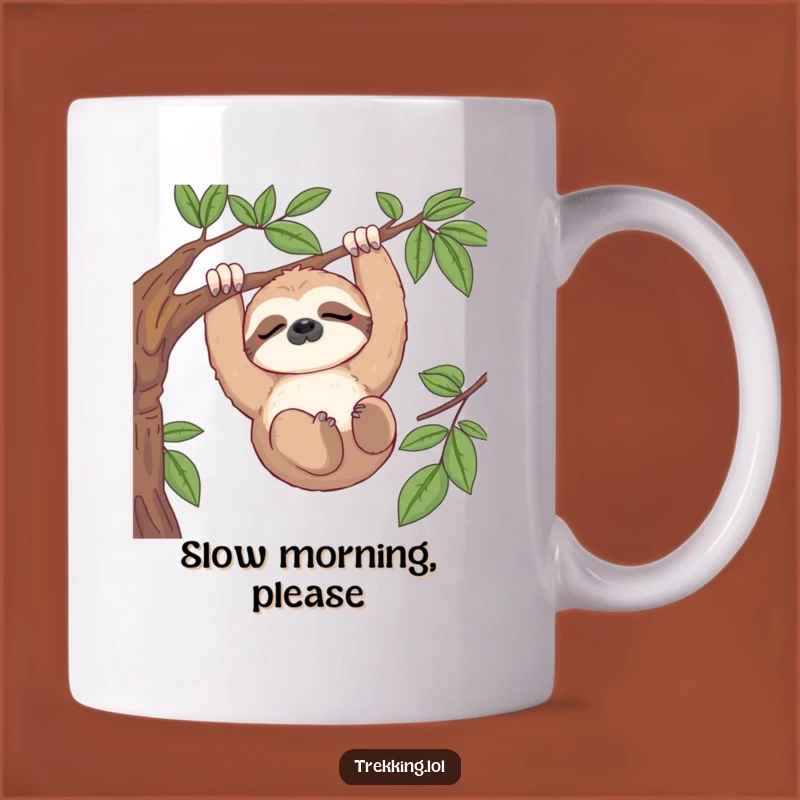 Funny Sloth View Mug: Serene Animal Moment, Perfect Funny Gift for Relaxed Individuals
