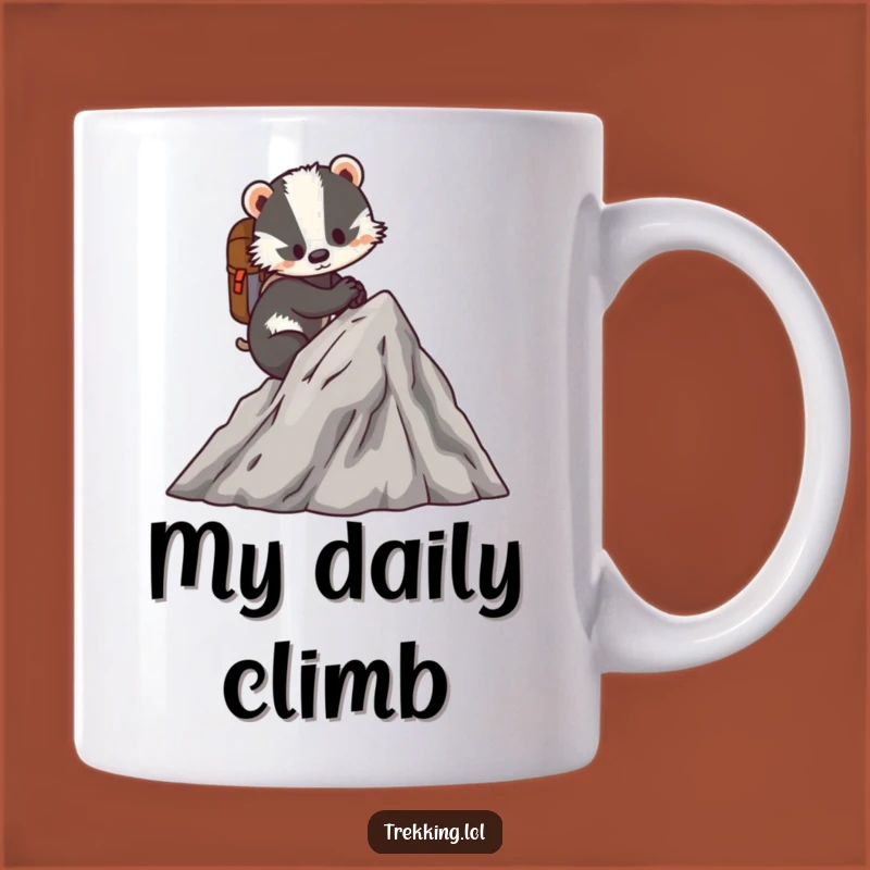Funny Badger Mug: Determined Climber's Motivational Gift