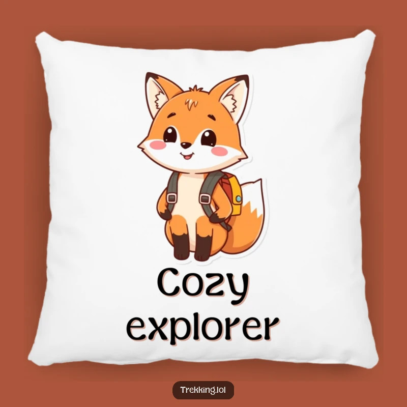 Funny Fox Pillow: Cozy Happy Explorer Cushion for Adventure Lovers Funny Gift