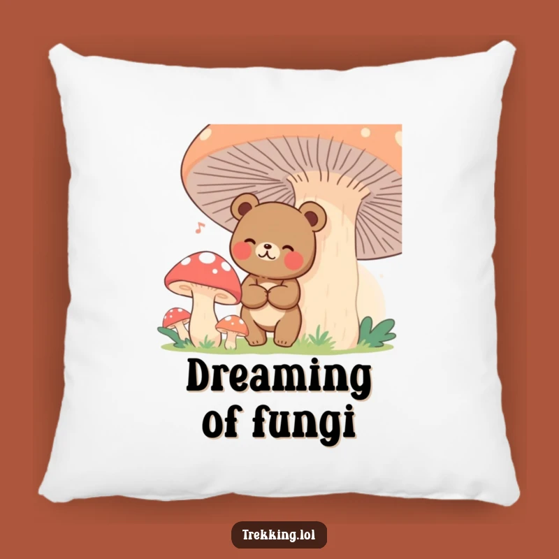 Funny Lost Bear Mushroom Pillow - Comfy Fantasy Buddy Gift