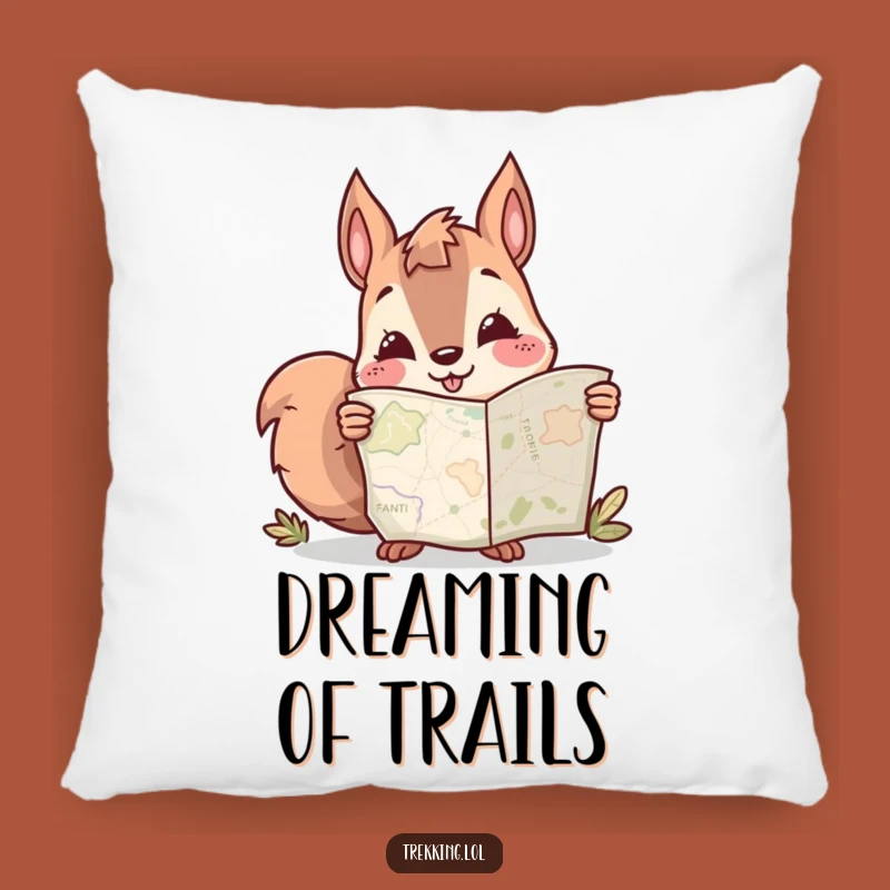 Funny Squirrel Map Pillow: Snuggle Up with Humorous Adventure Decor Gift