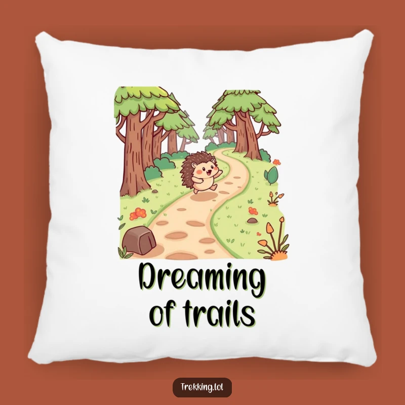 Funny Hedgehog Forest Pillow: Cozy Nature Vibes Gift