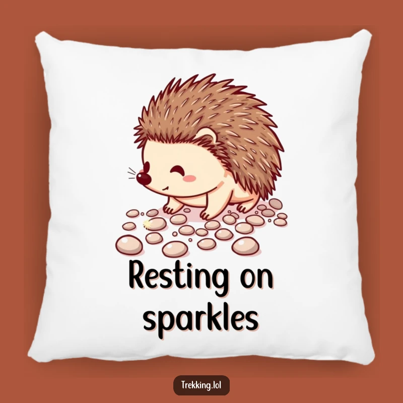 Funny Hedgehog Path Pillow: Cozy Sparkle Accent, Comfy Funny Gift for Cute Decor Fans