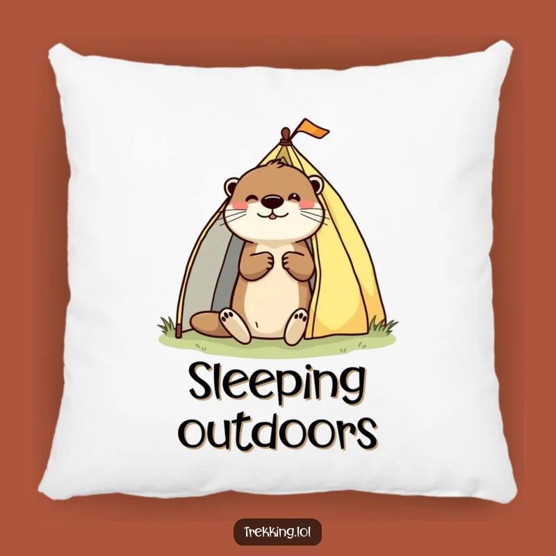 Funny Otter Pillow: Cozy Enthusiastic Camper Cushion for Relaxation Funny Gift