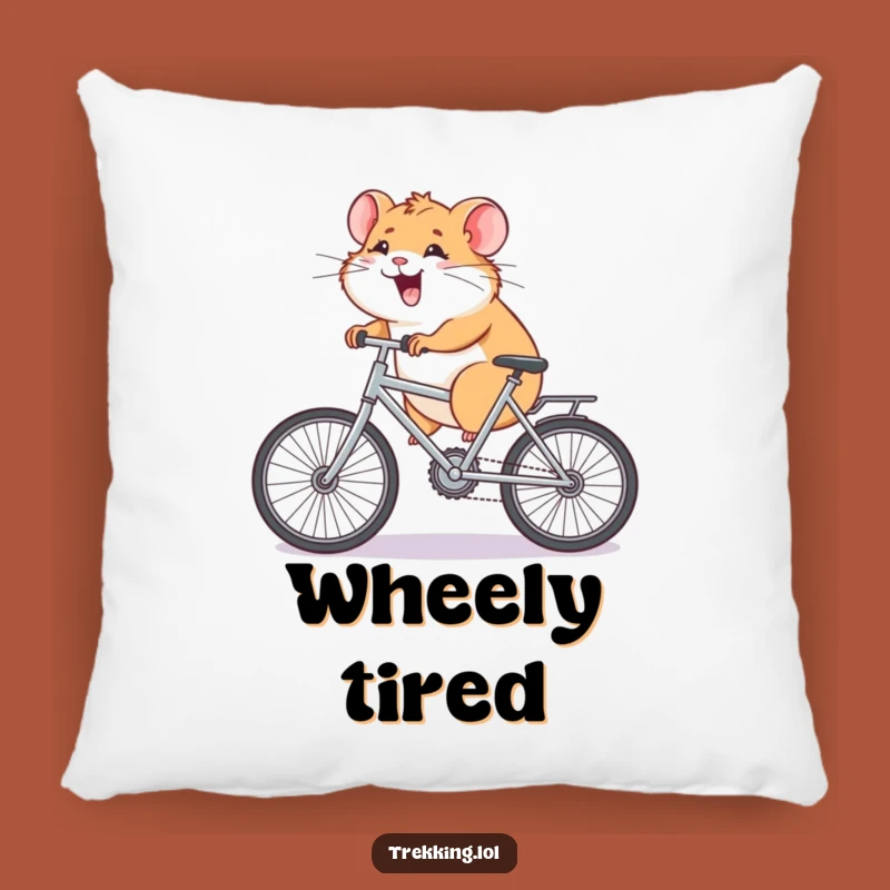 Funny Hamster Bike Pillow: Soft Giggling Rodent's Uphill Effort Cushion, Adorable Funny Gift Decor