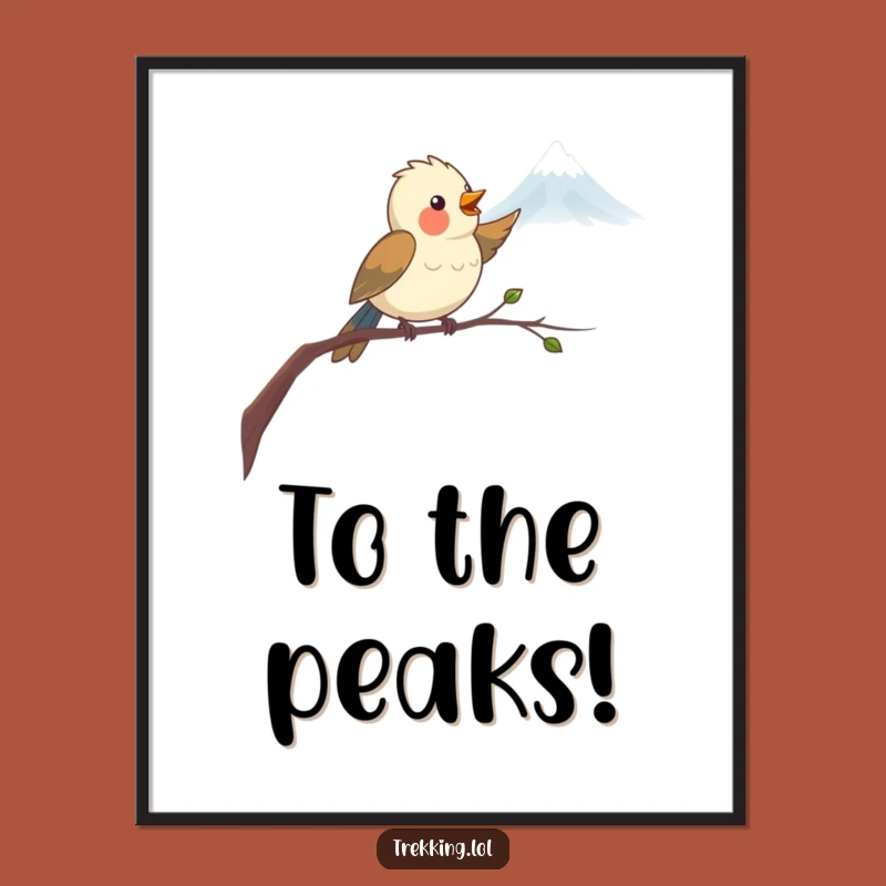 Funny Bird Mountain Digital Print: Instant Hilarious Aviator Art for Wall Decor