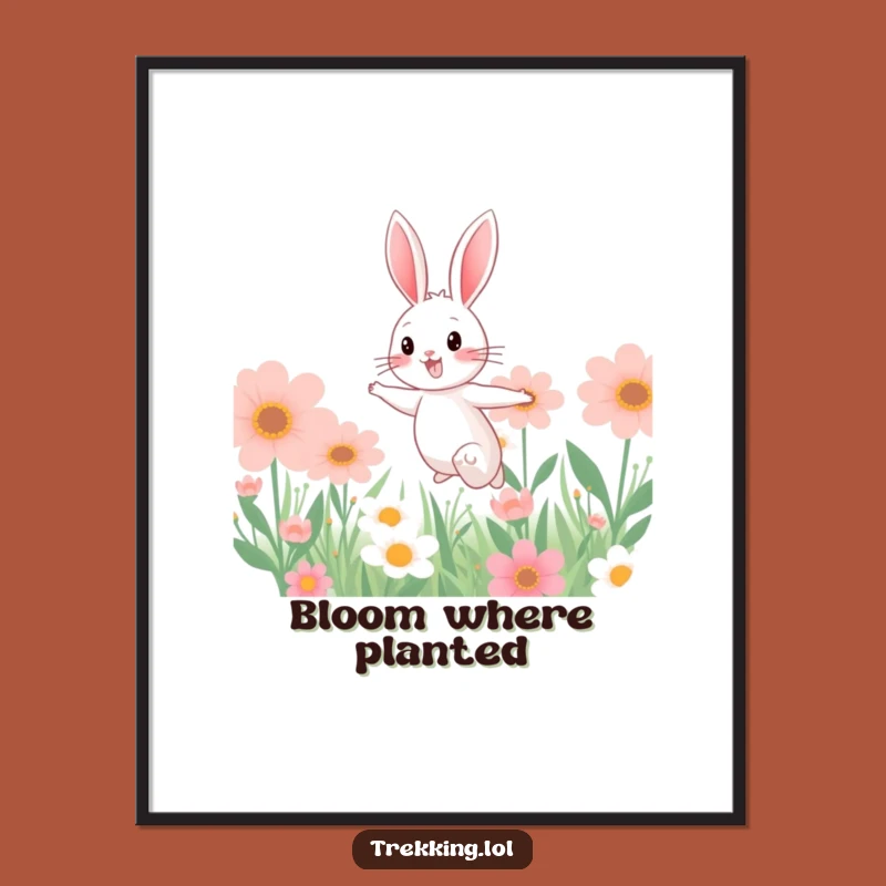 Funny Bunny Dreamscape Print: Cheerful Whimsical Art for Joyful Spaces