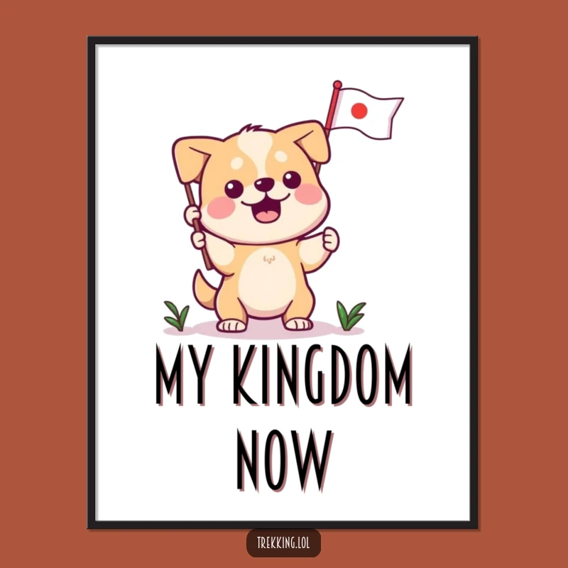Funny Dog Planting Flag Digital Print: Instant Humor and Motivational Decor
