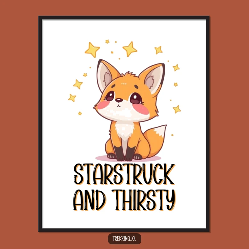 Funny Fox Starry Wonder Digital Print: Instant Curious Art for Walls