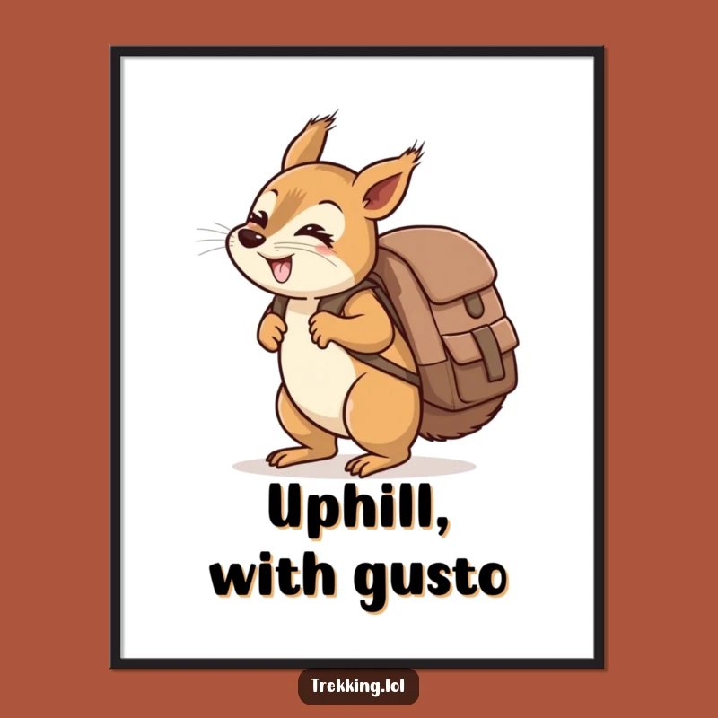 Funny Giggling Squirrel Backpack Digital Art: Oversized Print Gift