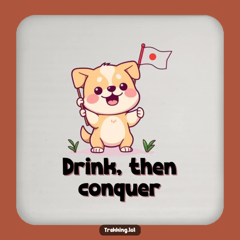Funny Dog Planting Flag Coasters: Protect Surfaces with Canine Charm and Humor
