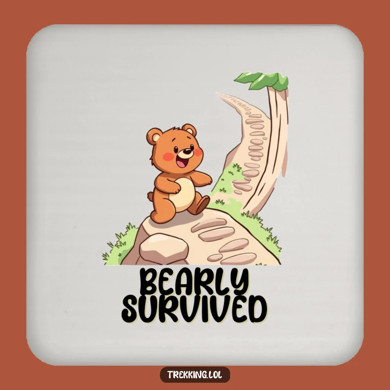 Funny Bear Coaster: Protect Surfaces with Determined Climber Style Funny Gift