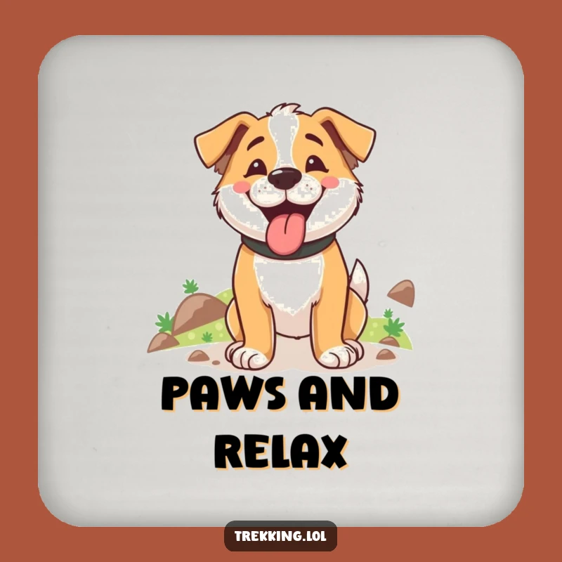 Funny Dog Trekking Coaster: Protect Surfaces with Joy, Adorable Funny Gift for Home Bars
