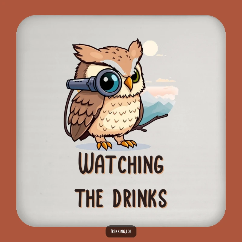 Funny Owl Binoculars Coasters - Protect Tables with Sharp Humor!