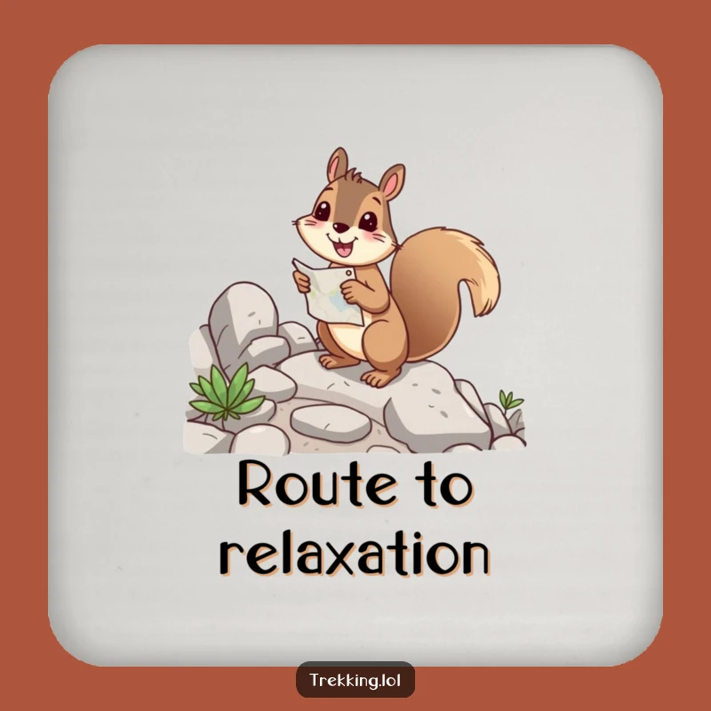 Funny Squirrel Map Coaster - Protect Surfaces with Adventure