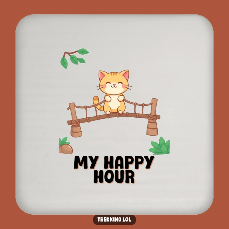 Funny Smiling Cat Coaster: Protect Surfaces with Feline Bravery