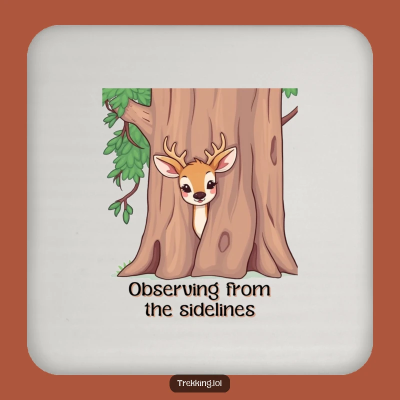 Funny Deer Peeking Drink Coaster - Protect Surfaces with Curiosity Gift