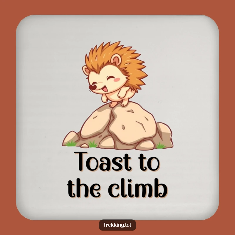 Funny Hedgehog Rocky Climb Coasters: Protect Surfaces with Grit and Humor