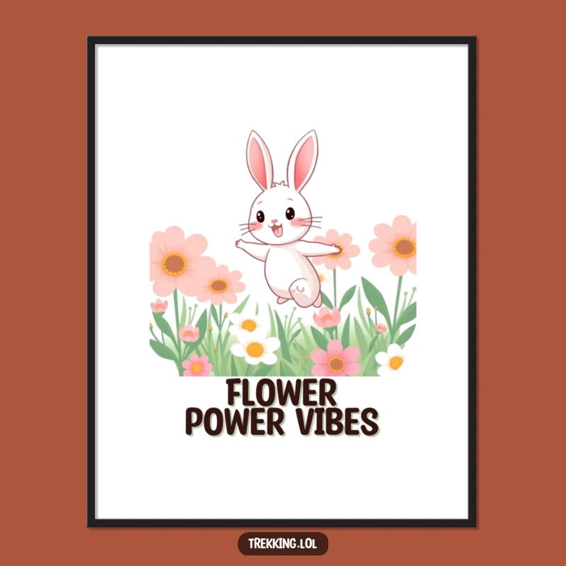 Funny Bunny Garden Party Poster: Whimsical Wall Art for Cheerful Spaces