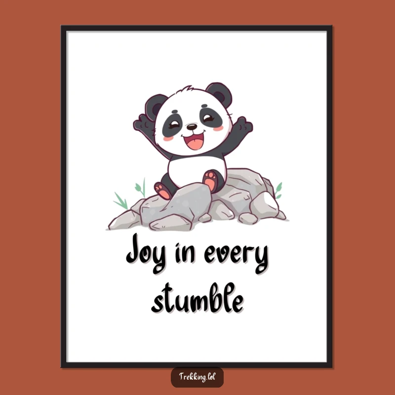 Funny Panda Path Poster - Joyful Adventure Wall Art Gift