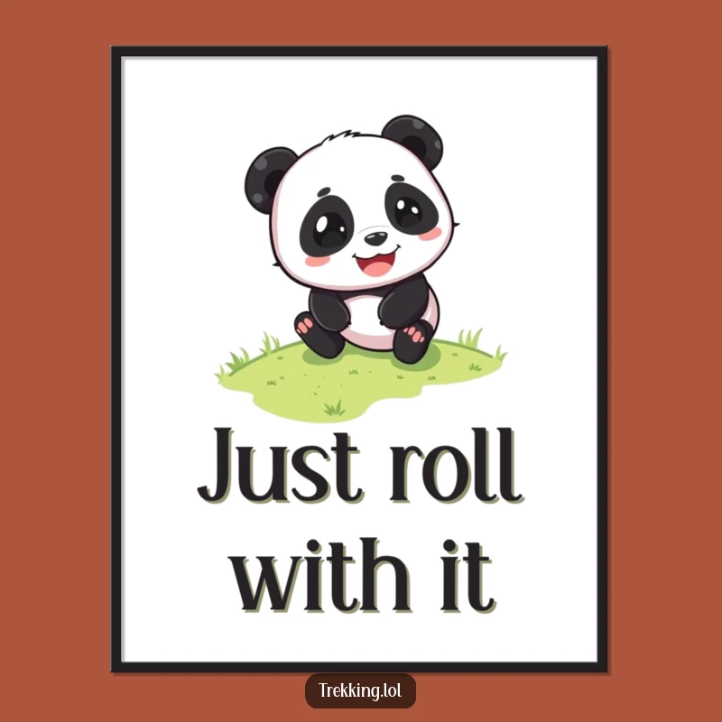 Funny Panda Sliding Poster - Joyful Wall Art Gift
